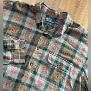 Vintage Polo Flannel Shirt Men XL Plaid High Grade Ralph Lauren Hunting‎ Wool